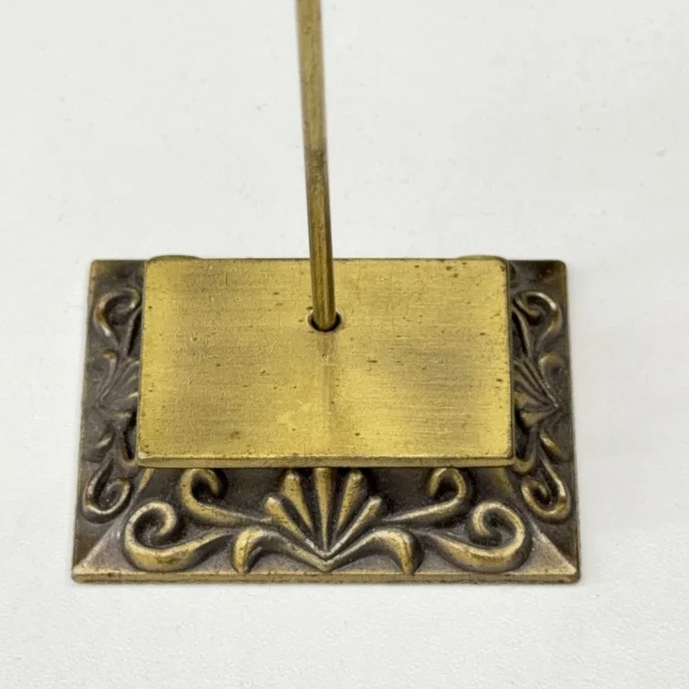 Celtic Cross Ornament with Stand Antique‎ Brass Brown Enamel Rhinestone 5 Inch